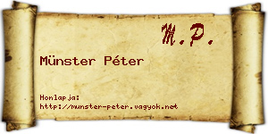 Münster Péter névjegykártya