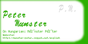peter munster business card